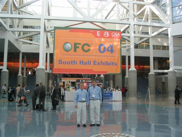 Sergey Egorov and Alexander Konyashchenko during OFC 2004 show in Los Angeles 24-26 February 2004