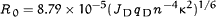 <IT>R</IT><SUB><IT>0</IT></SUB><IT>=8.79&times;10<SUP>−5</SUP></IT>(<IT>J</IT><SUB><IT>D</IT></SUB><IT>q</IT><SUB><IT>D</IT></SUB><IT>n</IT><SUP><IT>−4</IT></SUP><IT>&kgr;<SUP>2</SUP></IT>)<SUP><IT>1/6</IT></SUP>