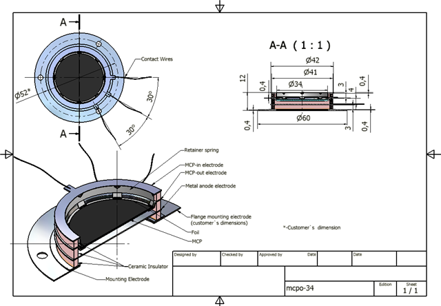 Open Microchannel Plate Detector MCP-MA34/2